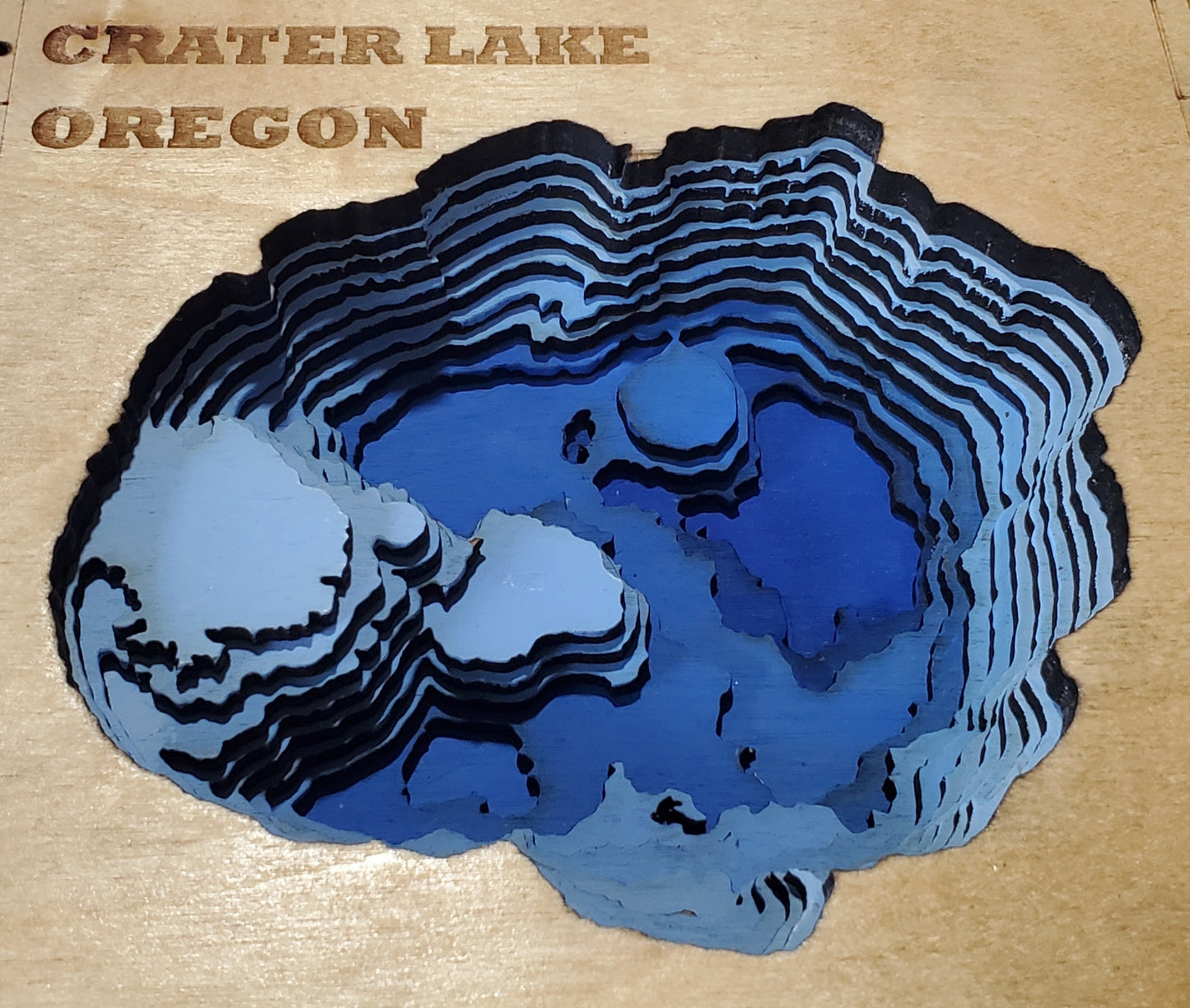 Multiple Layer Crater Lake Cribbage Board