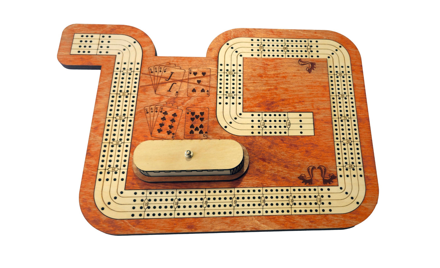 19 Hand 4 lane cribbage board