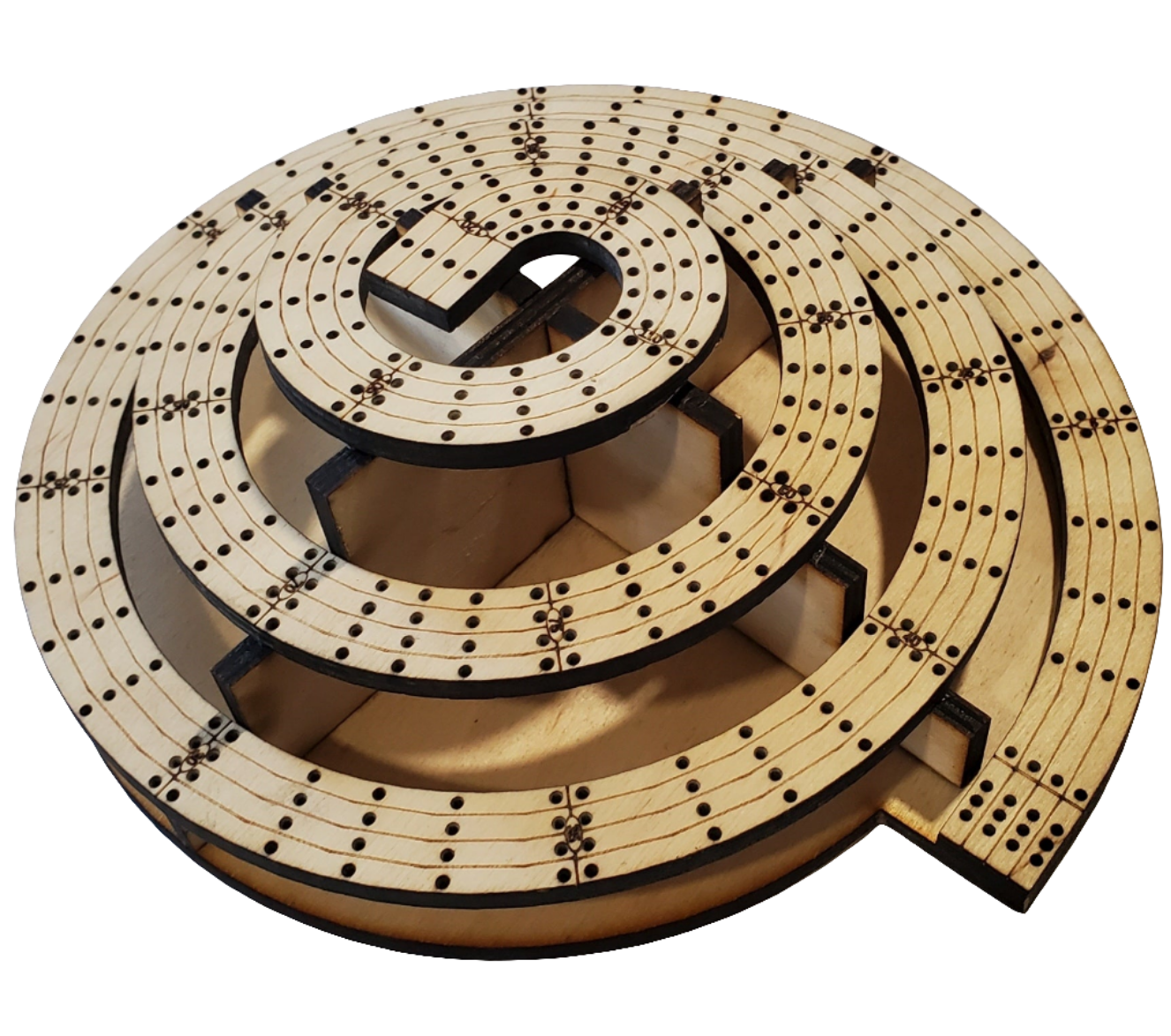 4 lane king of the mountain cribbage board