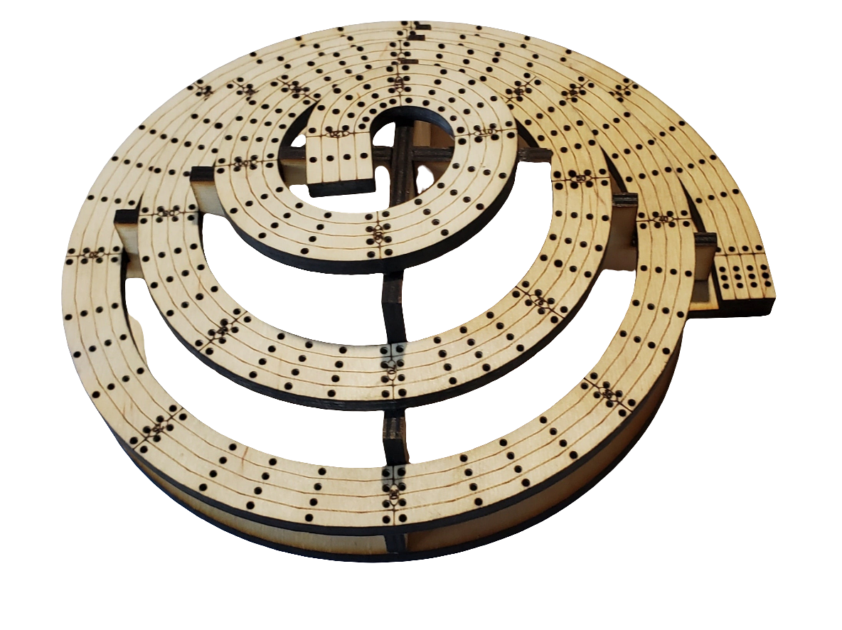 4 lane king of the mountain cribbage board