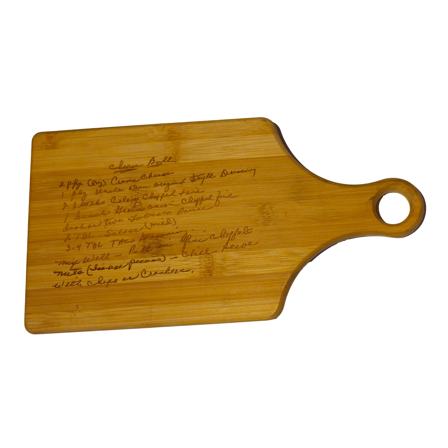 Recipe Engraved on Cutting Board