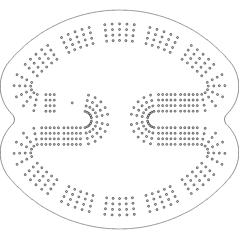 Coffee Bean Cribbage Board Pattern / Template