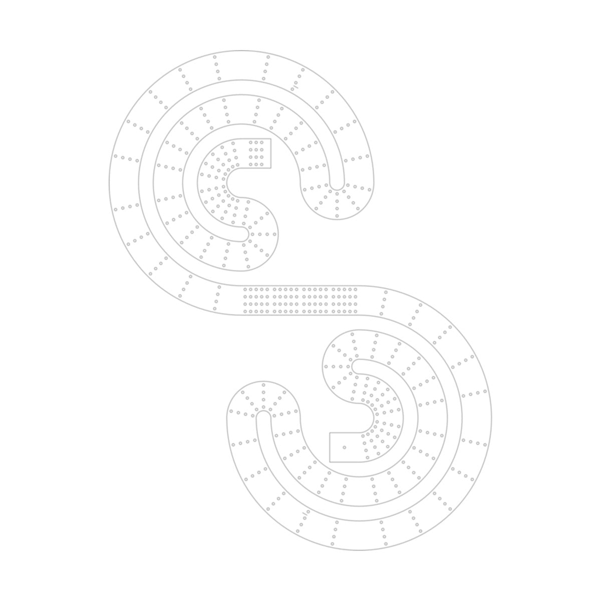 Spiral #2 Cribbage Board Pattern / Template