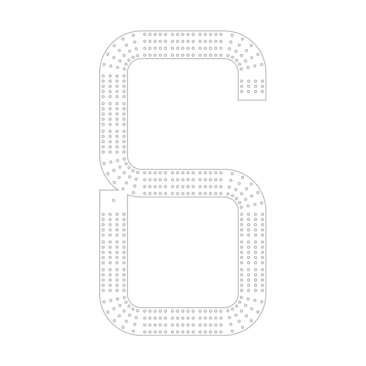 Number 6 Cribbage Board Pattern / Template