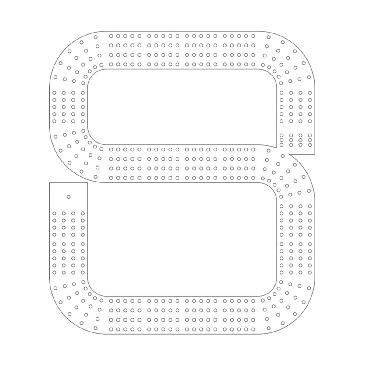 Number 8 Cribbage Board Pattern / Template