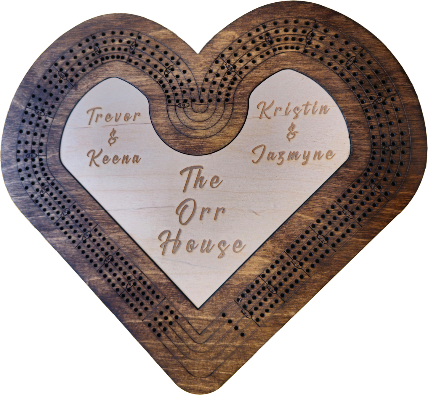 Heart Cribbage Board