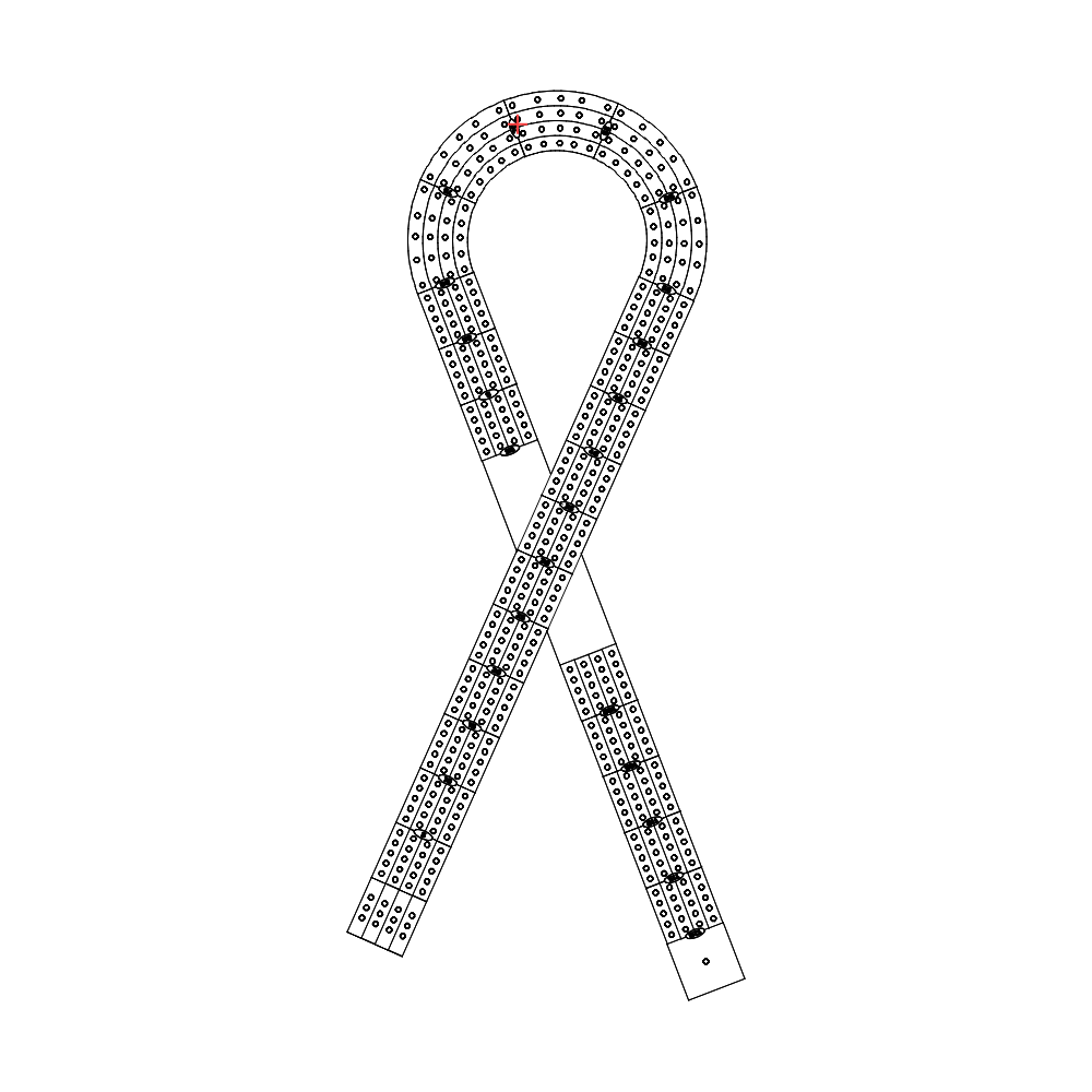 cancer ribbon cribbage board pattern / template