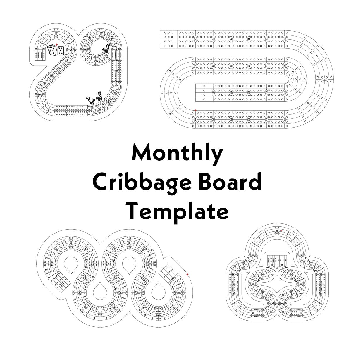Monthly Cribbage Board Template Subscription