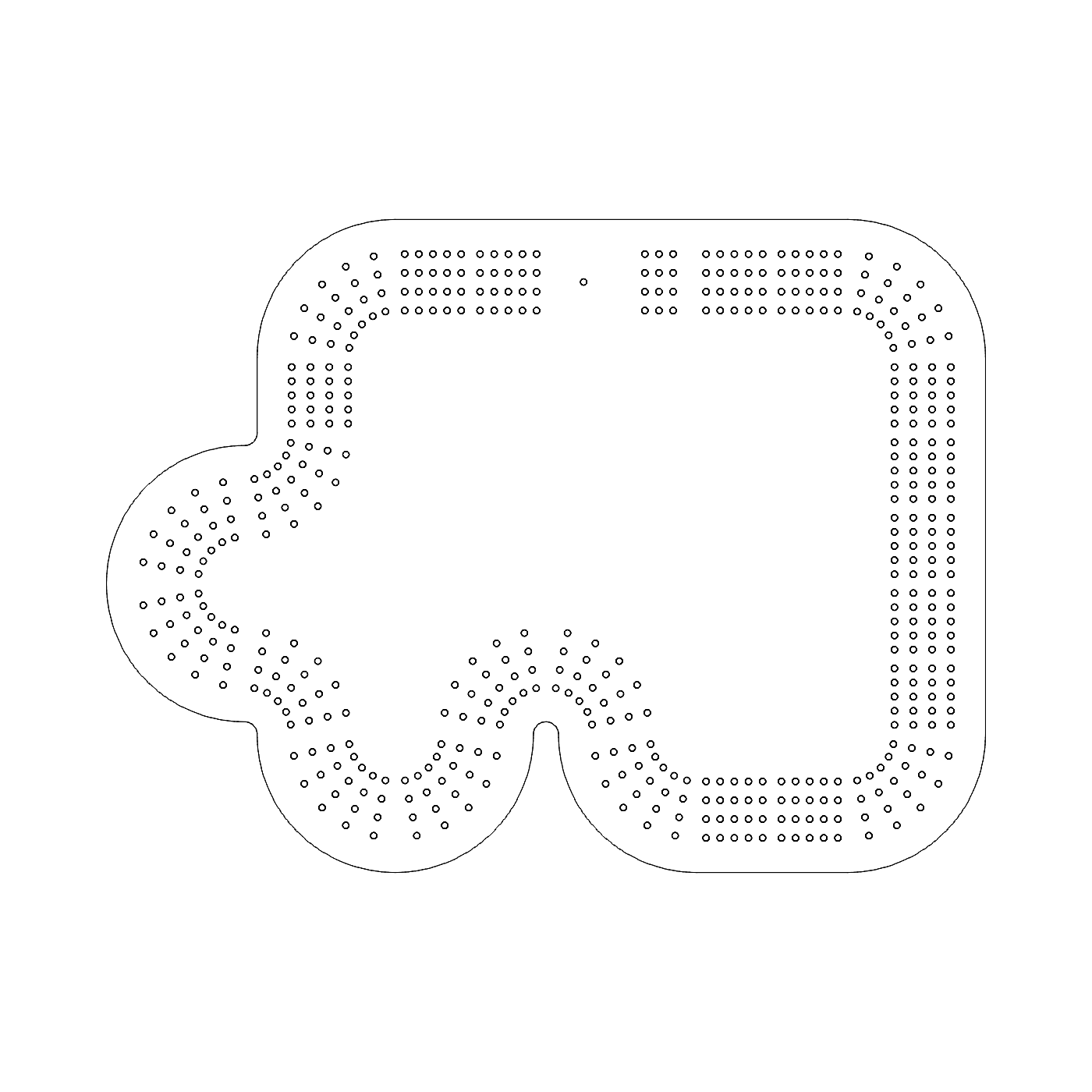 Puzzle Piece Corner 4 Lane Cribbage Board Pattern / Template