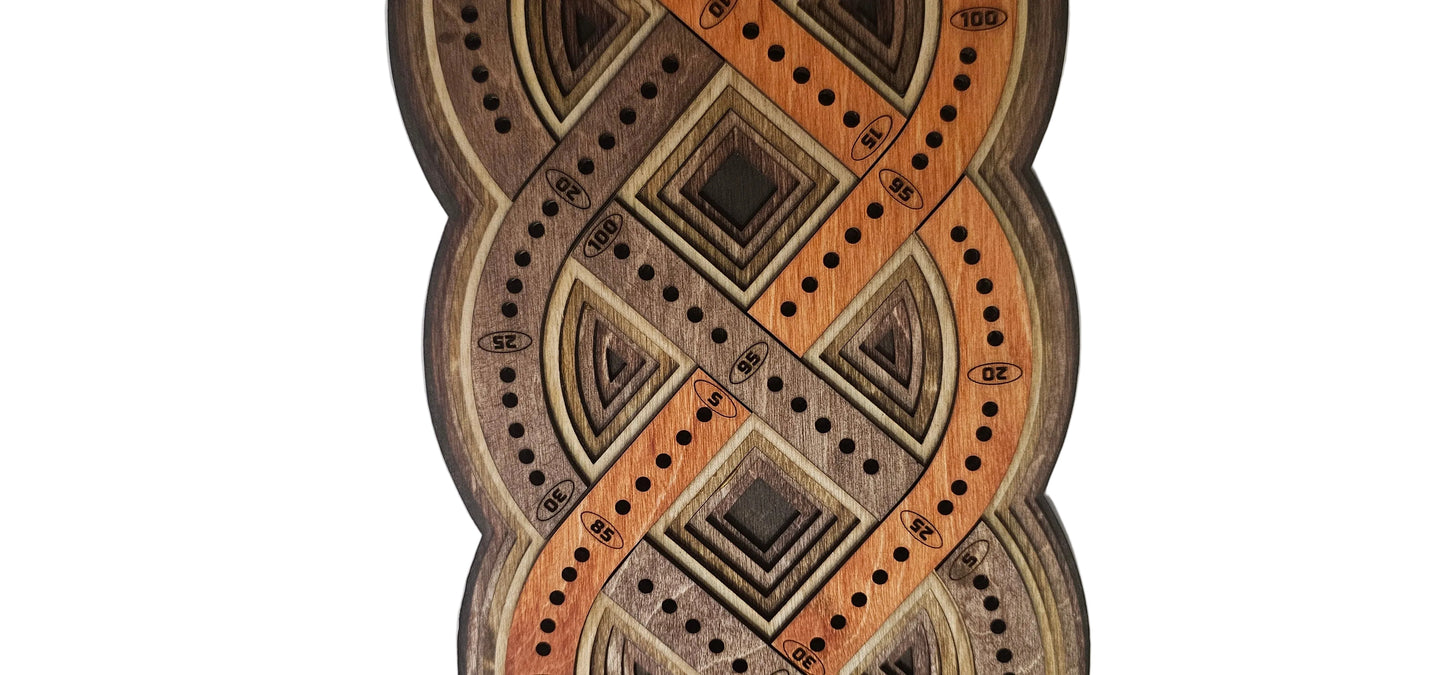 Multi Layer Celtic Knot Cribbage Board Digital Pattern