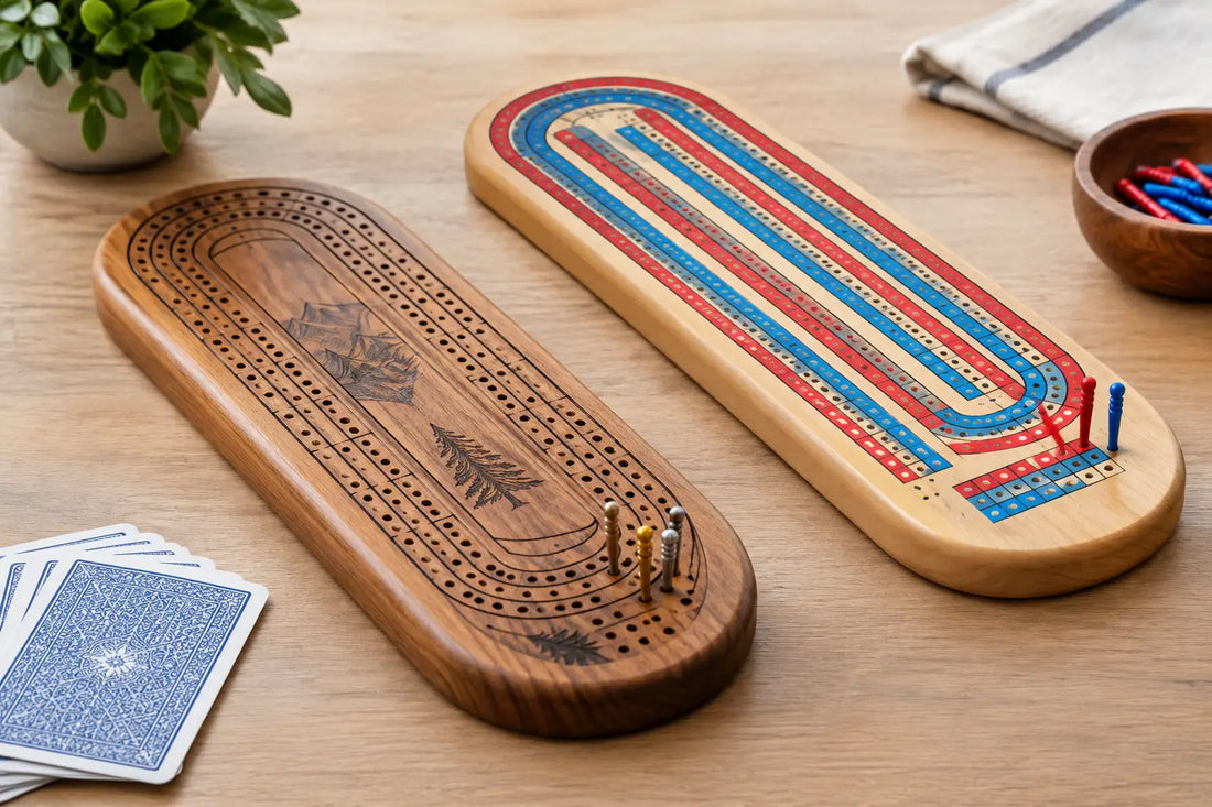 Engraved Versus Printed Cribbage Boards Compared