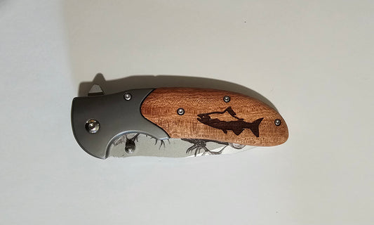 Folding Pocket Knife With Engraved Handle