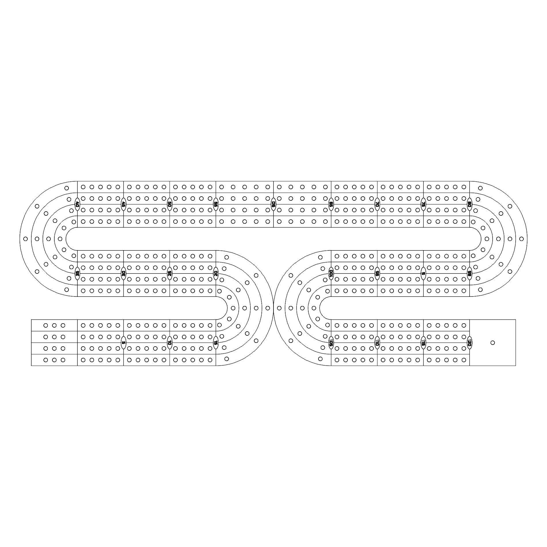 Cribbage Board Pattern / Template - 103 – Custom Crib Boards