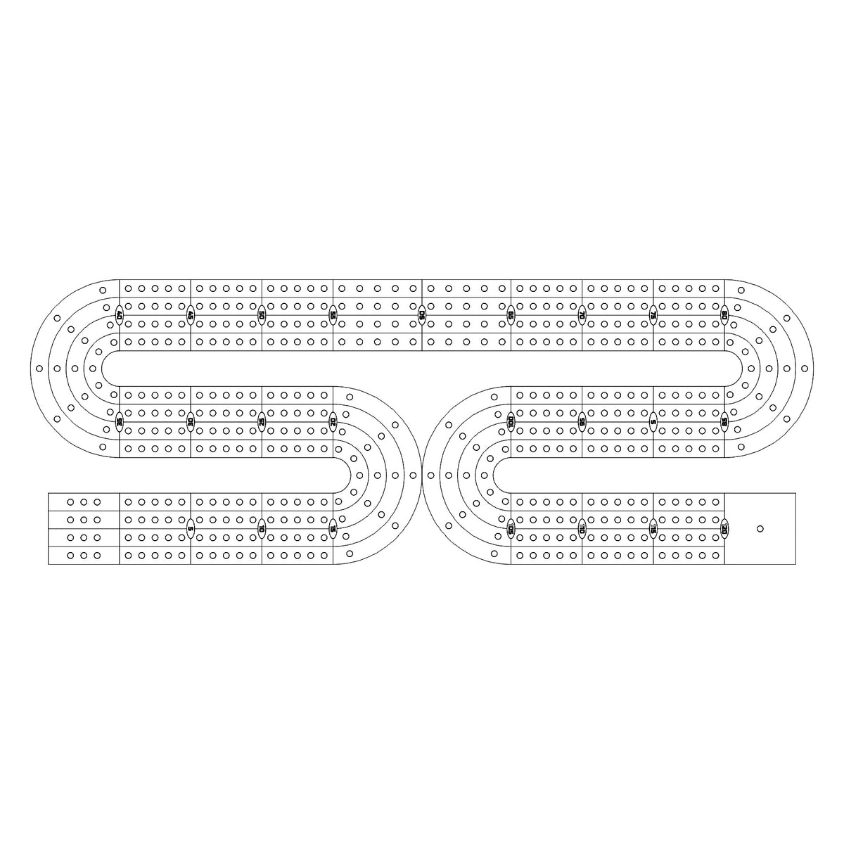 Cribbage Patterns Cribbage Board Pattern / Template - 103 – Custom Crib Boards