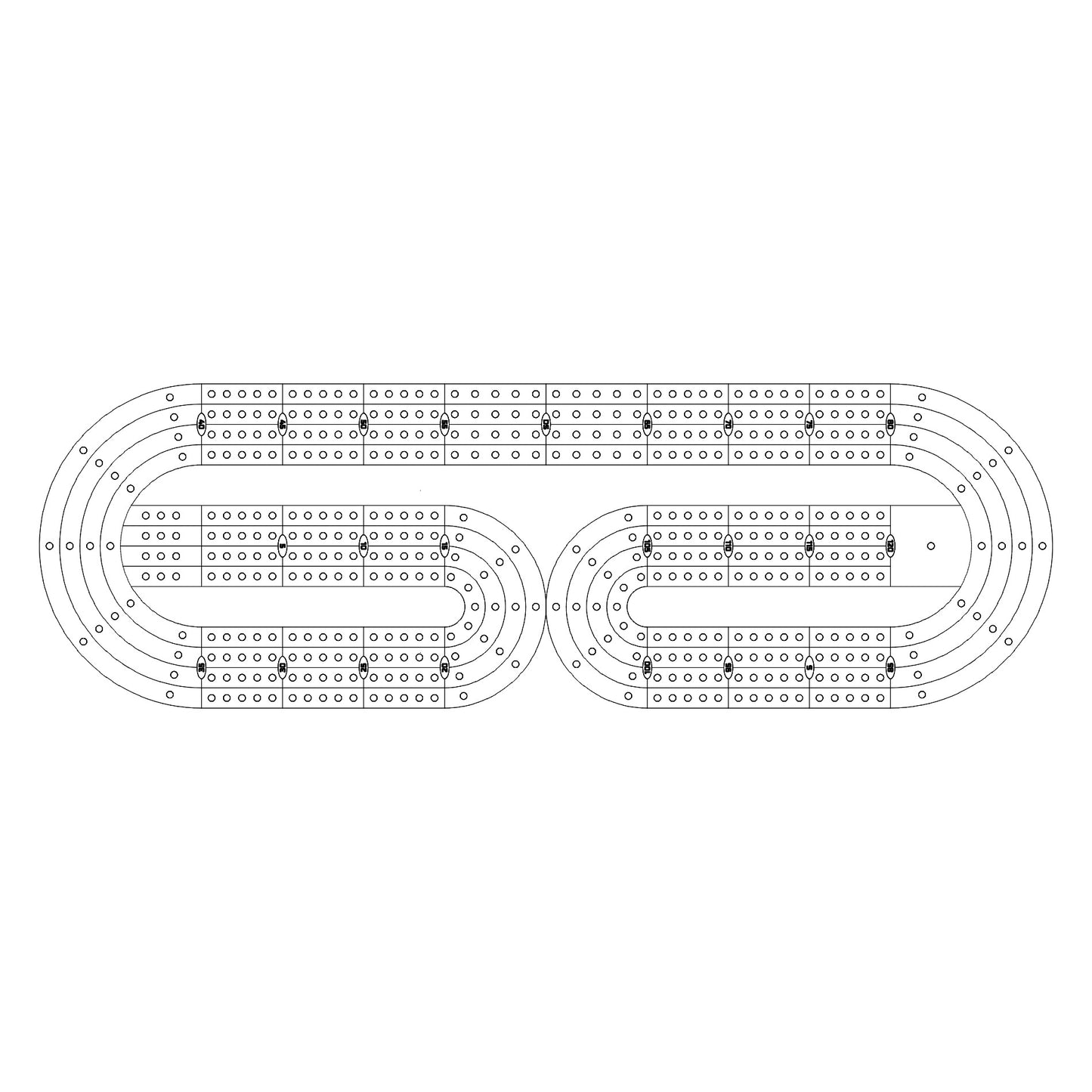 104 Cribbage Board Pattern / Template