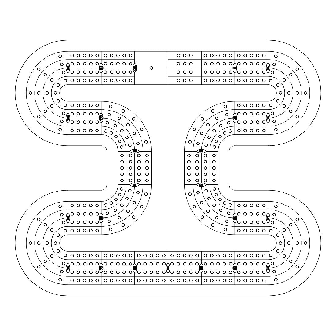 Cribbage Patterns Cribbage Board Pattern / Template - 106 – Custom Crib Boards