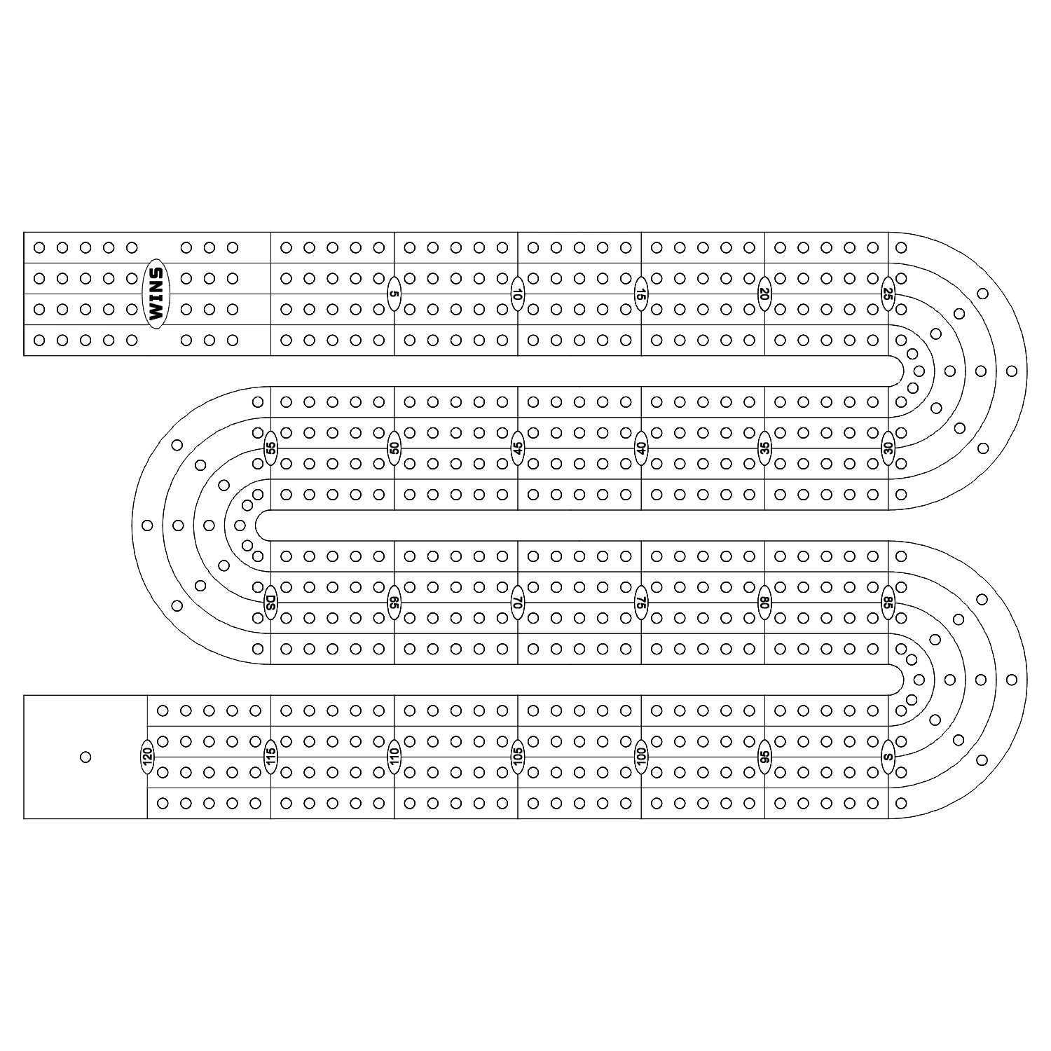 Cribbage Board Pattern / Template - 14-2 – Custom Crib Boards