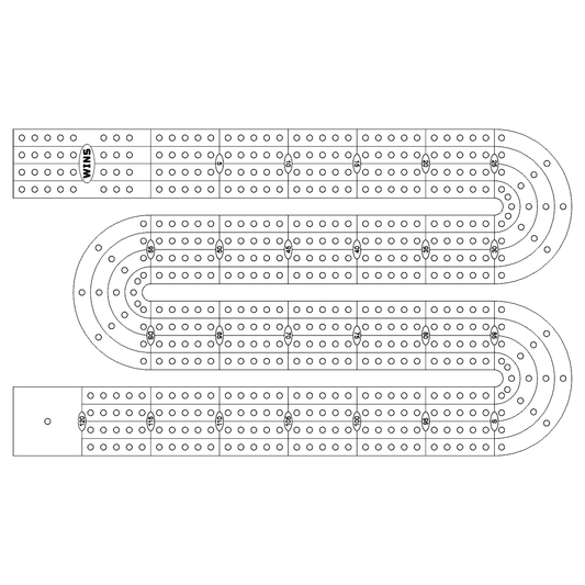 14-2 Cribbage Board Pattern / Template