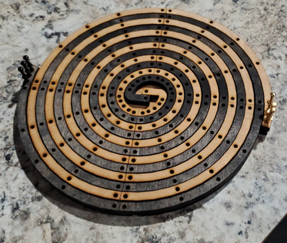 Twisted Spiral Cribbage Board - 2 Players - Small