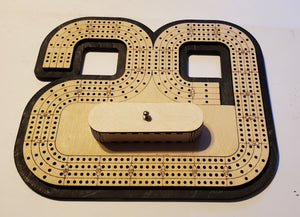 29 Hand Cribbage Board With Removable Peg Holder