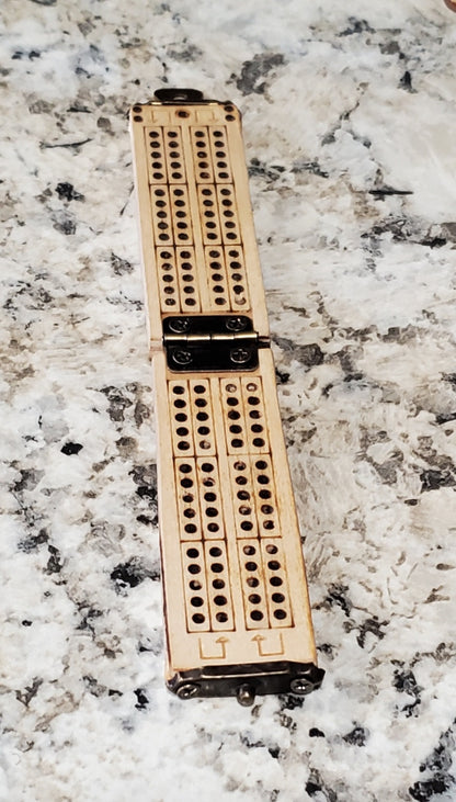 Mini Palm Sized Folding 2 Player Cribbage Board
