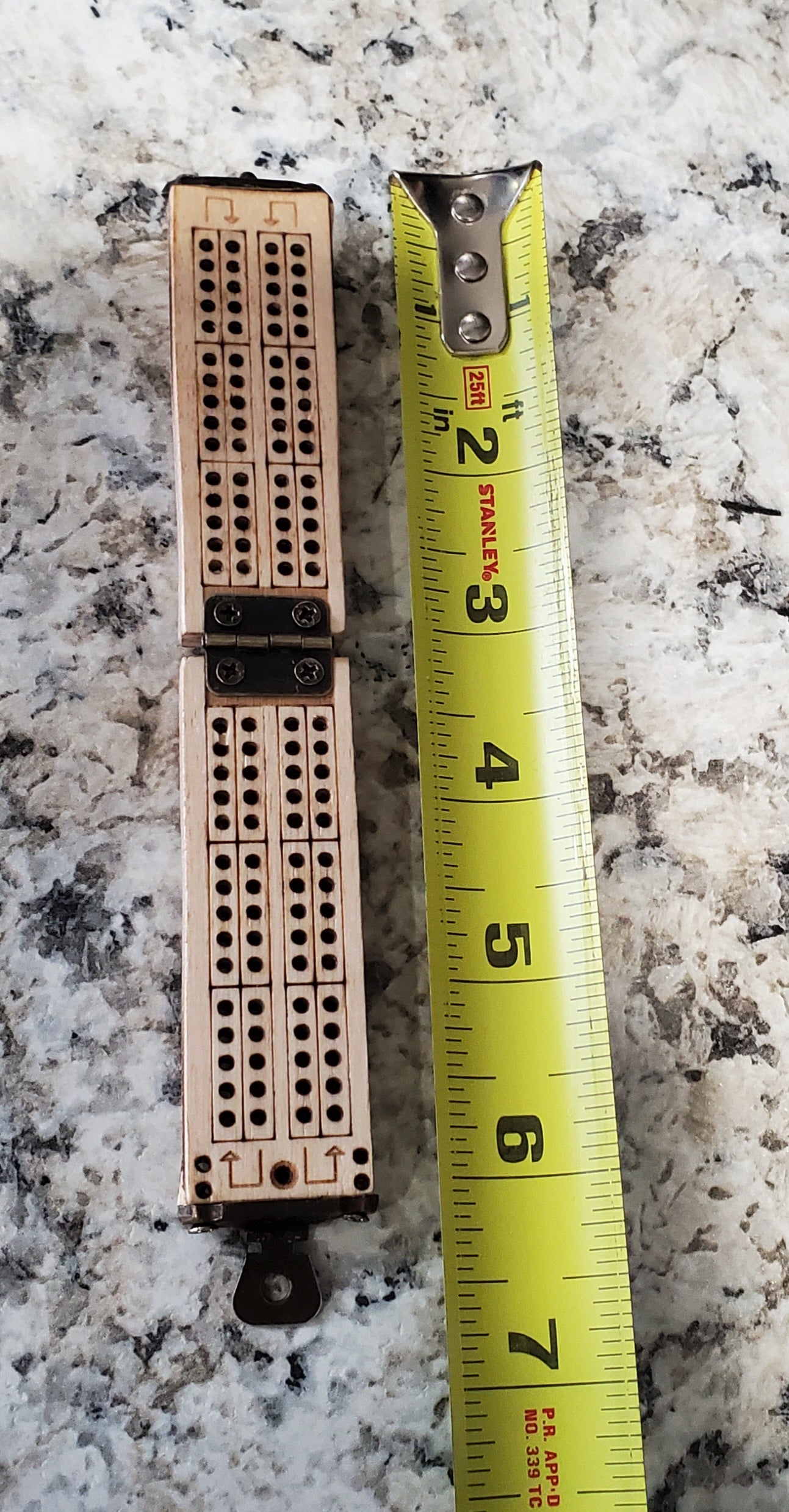 Mini Palm Sized Folding 2 Player Cribbage Board