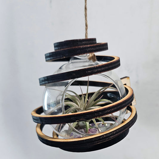 Air Plant / Tea Light Candle Spinning Globe