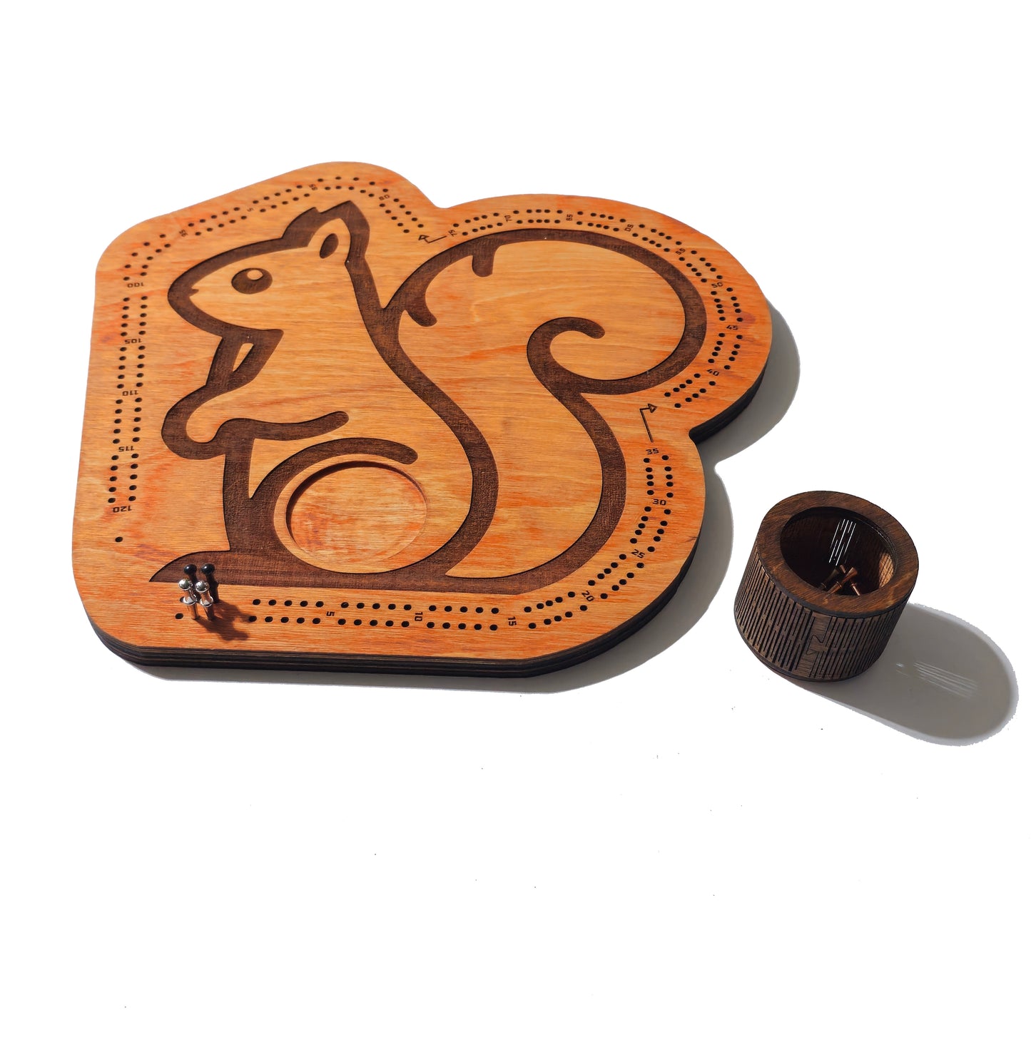 Squirrel 4 Lane Cribbage Board