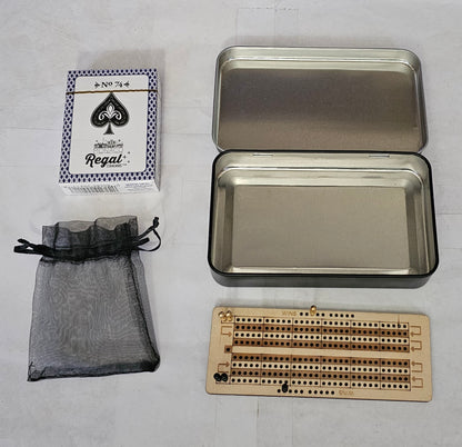 2 Player Travel Cribbage Board Set