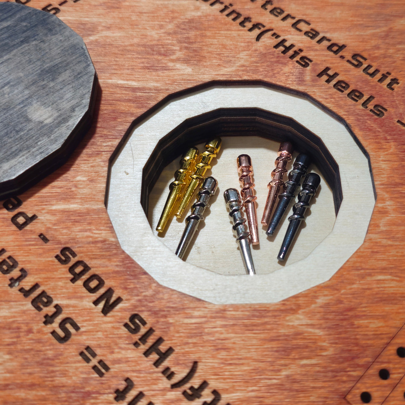 1/8" Spiral Tapered Metal Cribbage Pegs