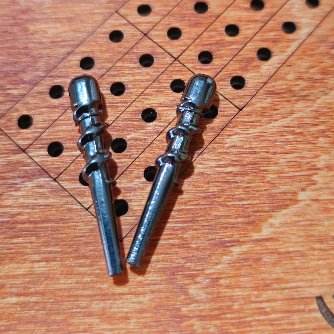 1/8" Spiral Tapered Metal Cribbage Pegs