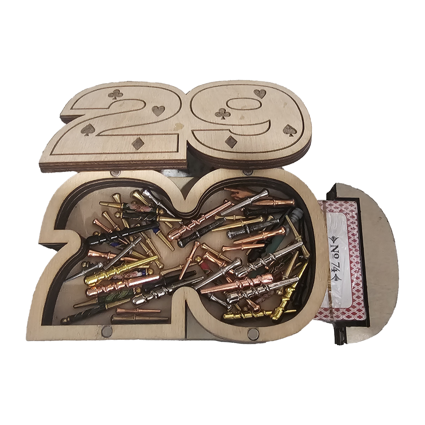 Large Cribbage Peg and Card Storage Container