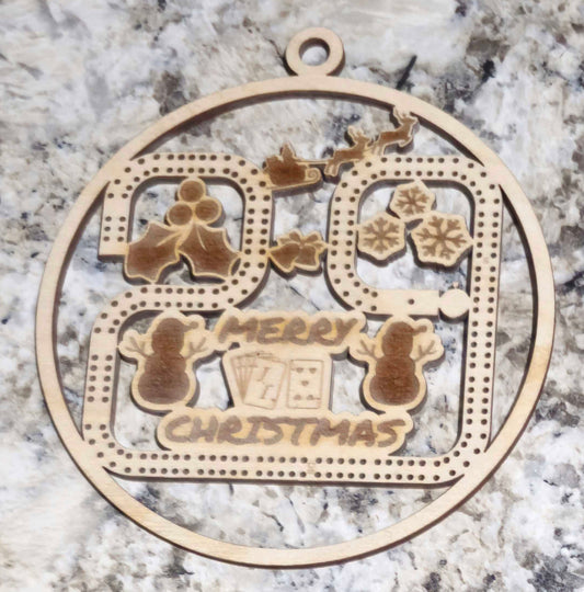Small 29 Hand Cribbage Board Christmas Ornament