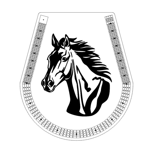 Horseshoe Cribbage Board Pattern / Template