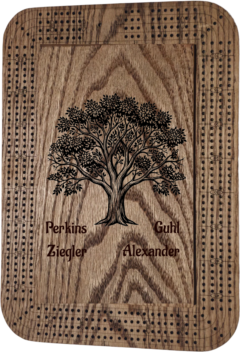 2 Custom Oak Cribbage Boards