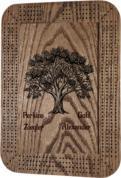 2 Custom Oak Cribbage Boards