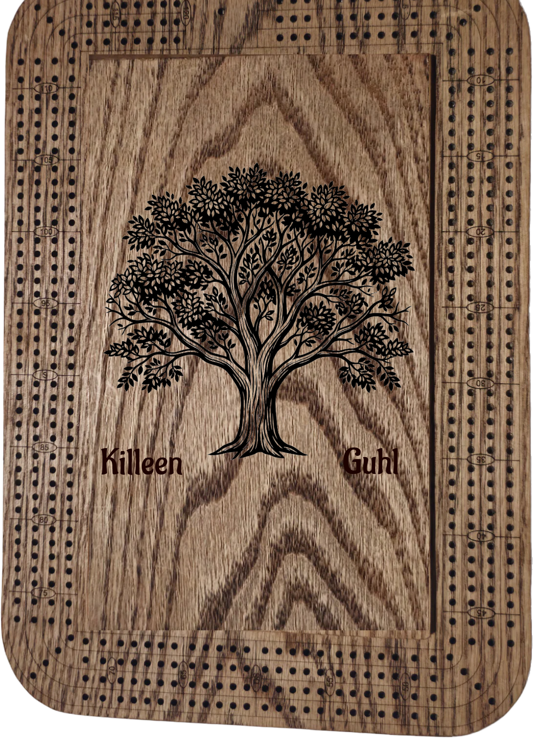2 Custom Oak Cribbage Boards