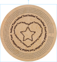 Round Board / Track with Round Heart Star Text