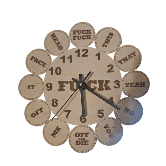 Wood Fuck Clock