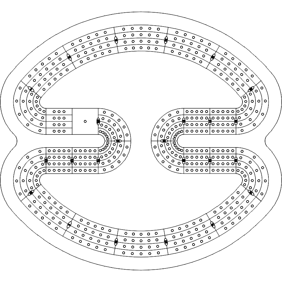 Coffee Bean Cribbage Board Pattern / Template