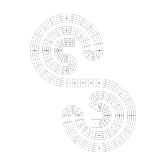 Spiral #2 Cribbage Board Pattern / Template