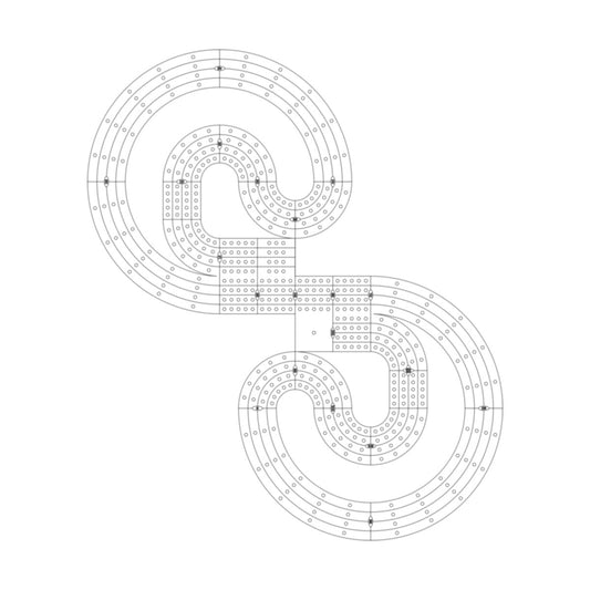 Spiral #3 Cribbage Board Pattern / Template