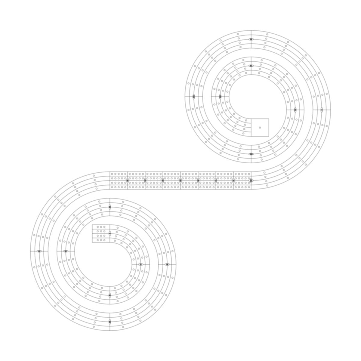 Spiral #1 Cribbage Board Pattern / Template