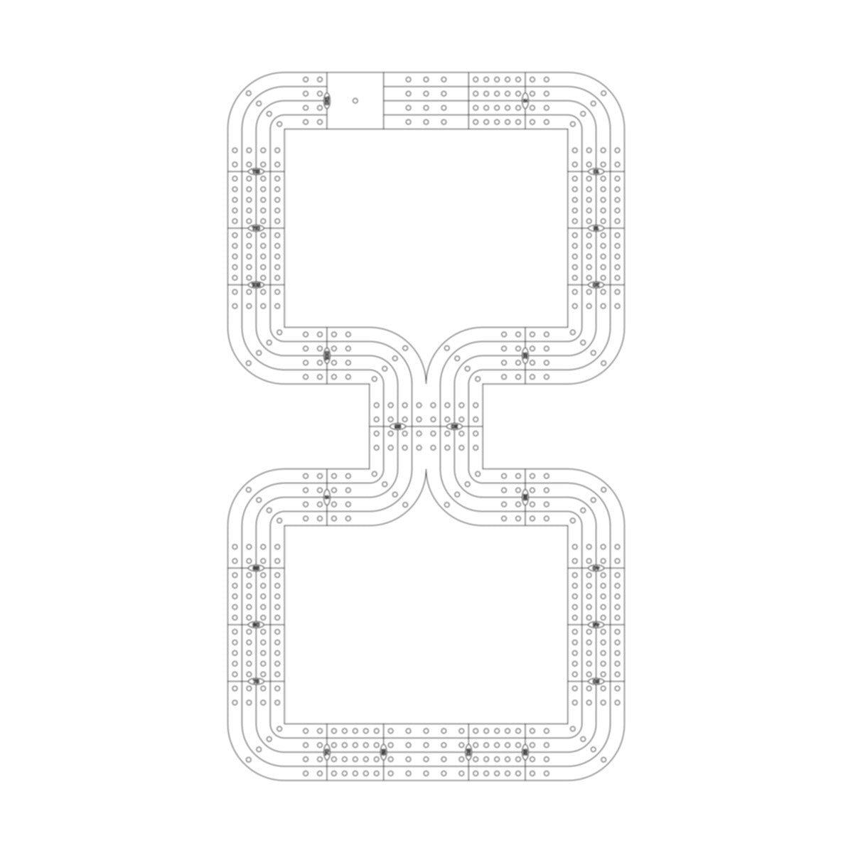 Hour Glass Cribbage Board Pattern / Template