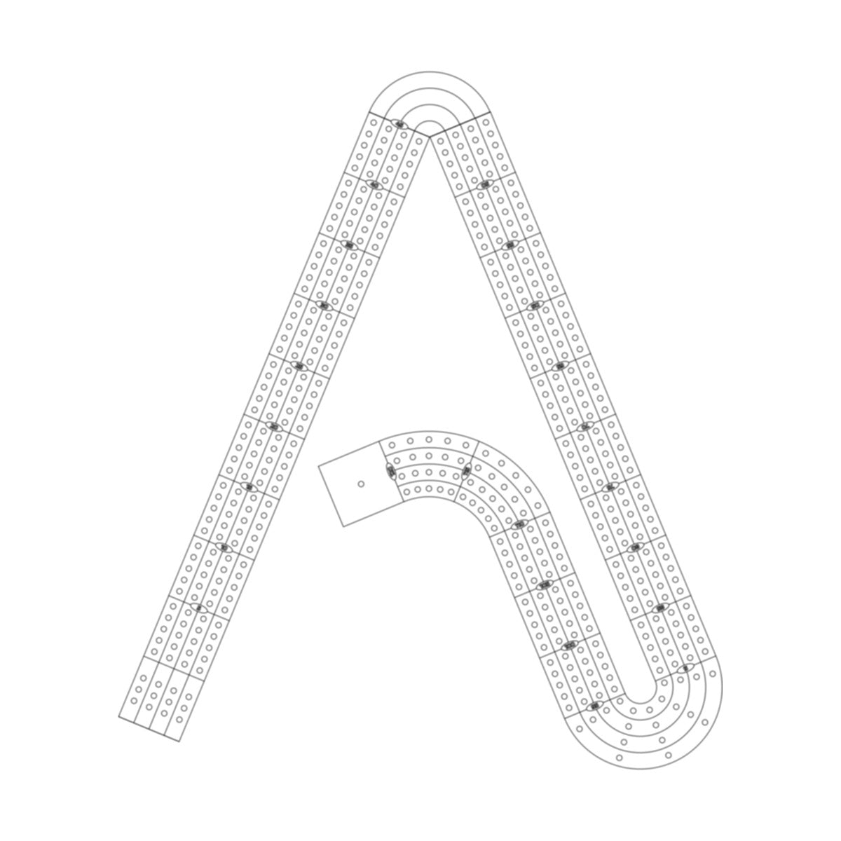 All Single Letter Cribbage Board Patterns From A to Z