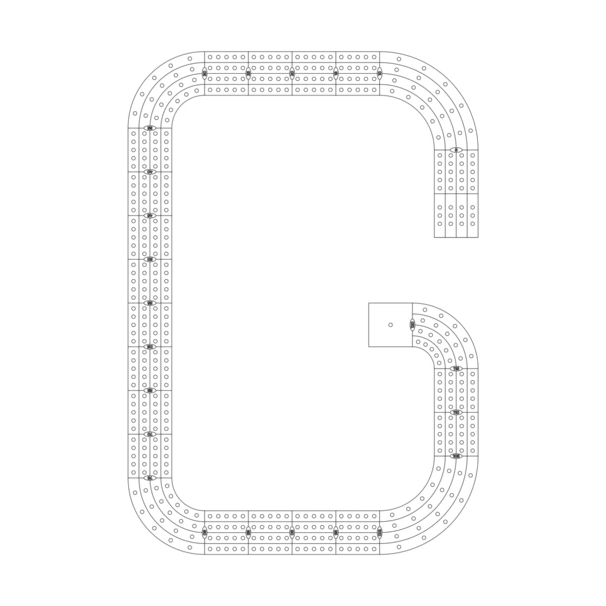 All Single Letter Cribbage Board Patterns From A to Z