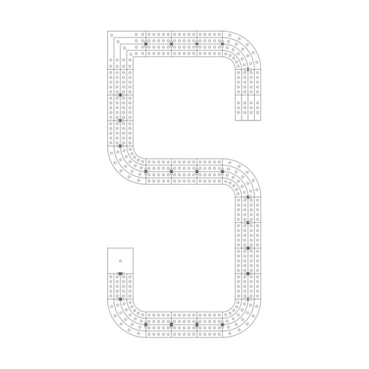 Number 5 Cribbage Board Pattern / Template