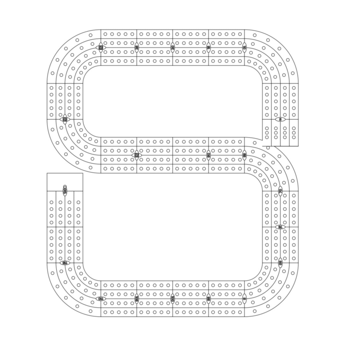 Number 8 Cribbage Board Pattern / Template