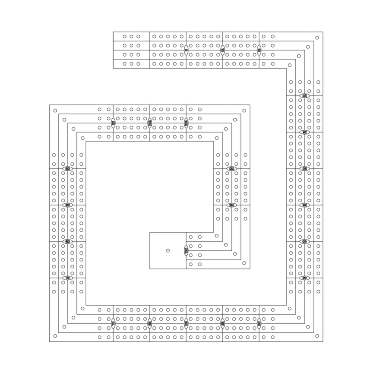 Square Maze Cribbage Board Pattern / Template