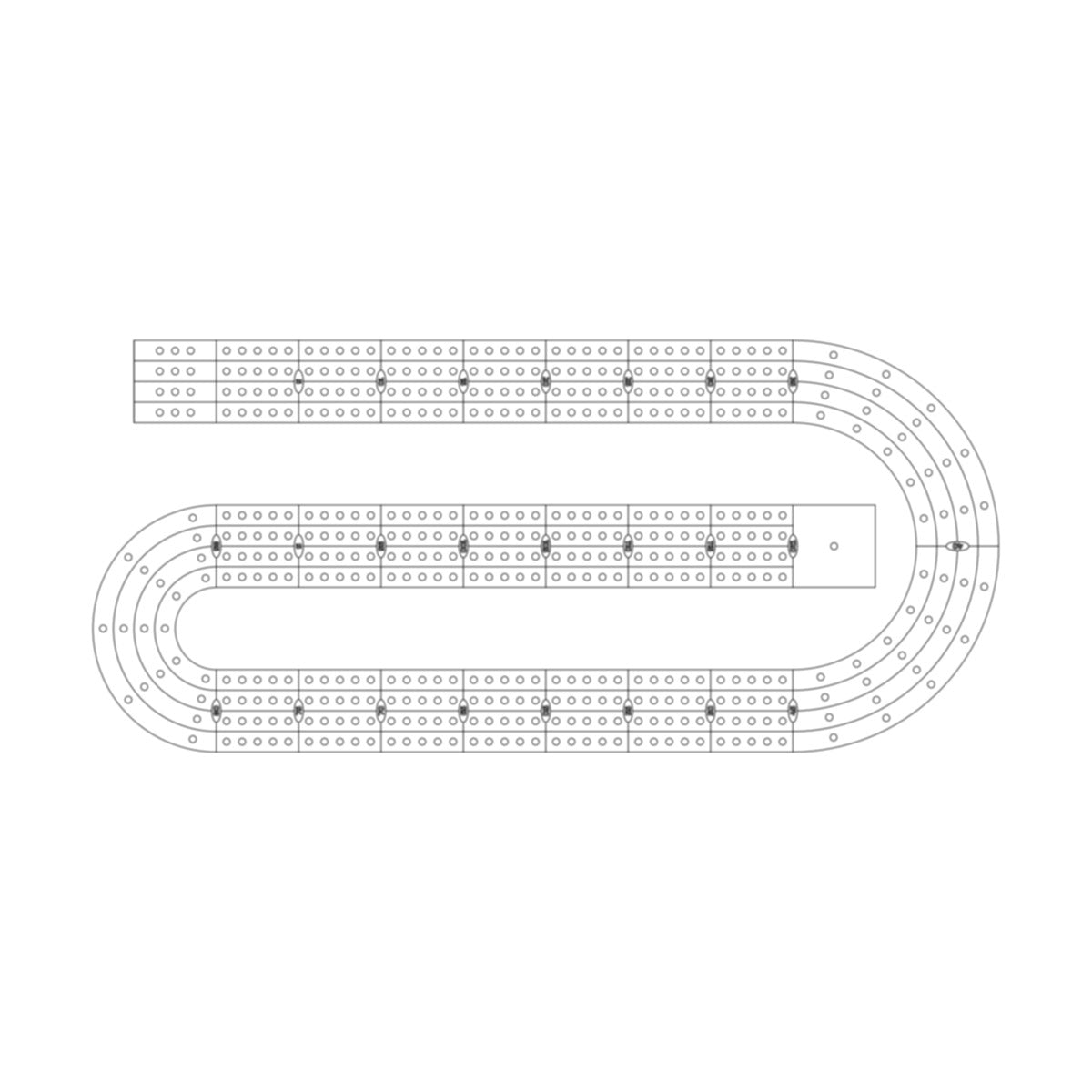 Standard Cribbage Board Pattern / Template